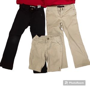 Size 6 school uniforms. The brand is French toast, and one pair of old navy pant